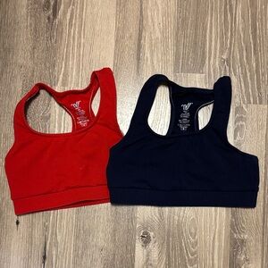 Red & Navy Varsity Racerback Sports Bras